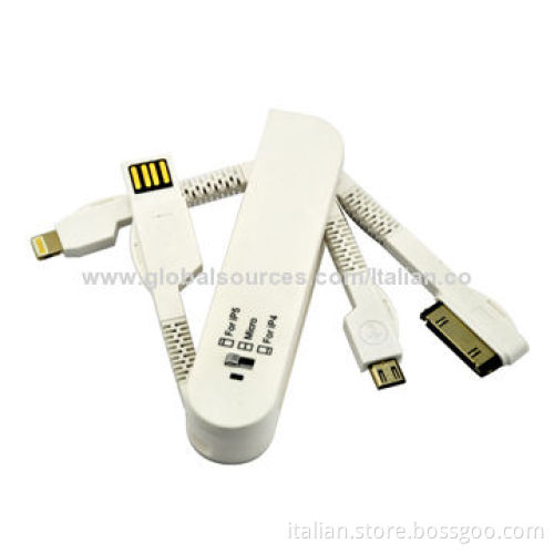 3-in-1 USB data and charging cable for iPhone and Samsung